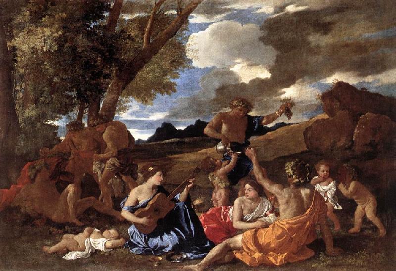 POUSSIN, Nicolas Bacchanal: the Andrians af Sweden oil painting art